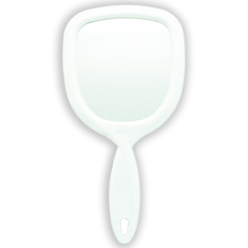 מראה עם ידית לבנה