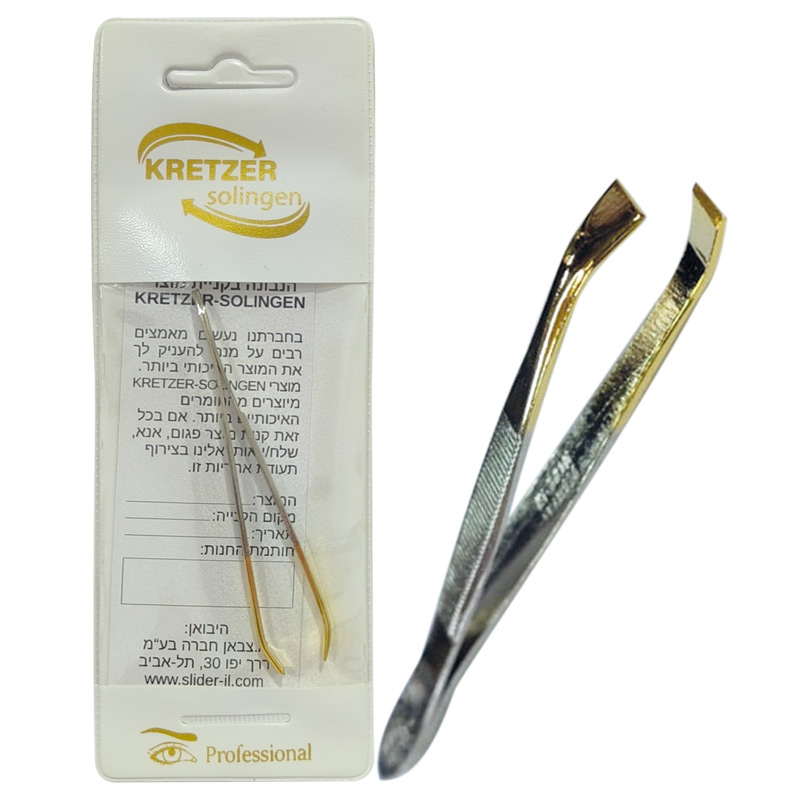 פינצטה KRETZER SOLINGEN זהב גרמנית - ראש צר