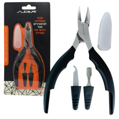 צבת משולבת + דוחף עור + פצירה